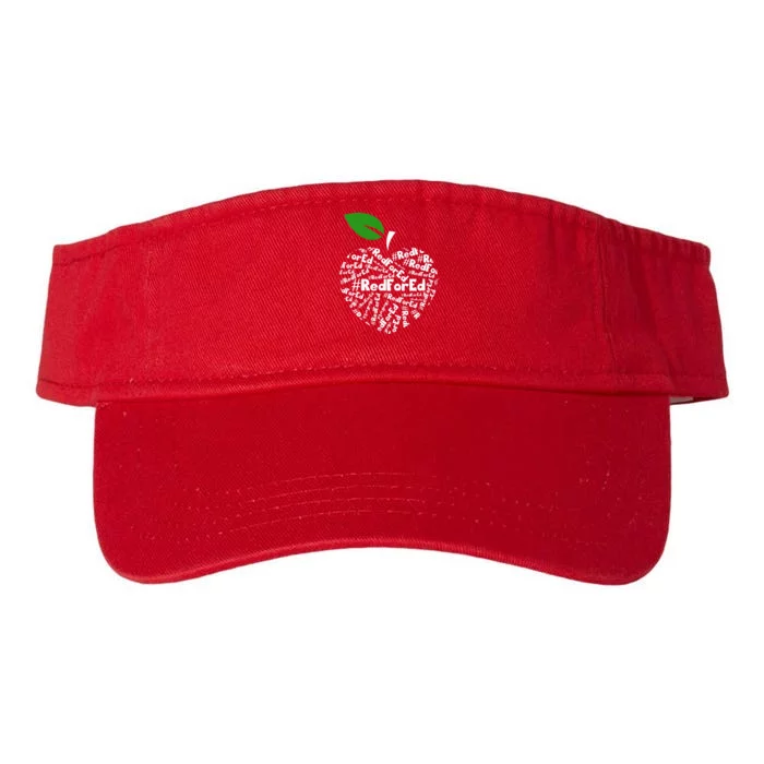 Teacher Red for Ed Teacher Protest Valucap Bio-Washed Visor