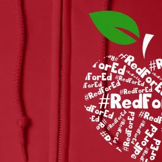 Teacher Red for Ed Teacher Protest Full Zip Hoodie