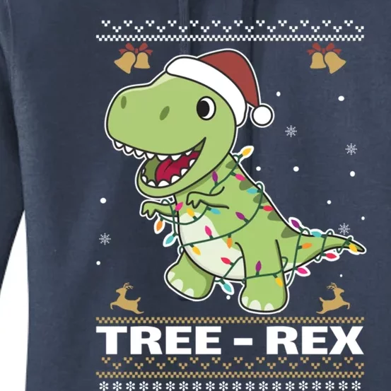 Tree Rex Funny Tyrannosaurus Rex Christmas Pun Gift Women's Pullover Hoodie