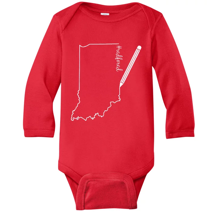 Teacher Red For Ed RedForEd Florida Public Education Gift Baby Long Sleeve Bodysuit