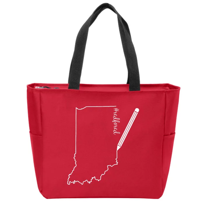 Teacher Red For Ed RedForEd Florida Public Education Gift Zip Tote Bag