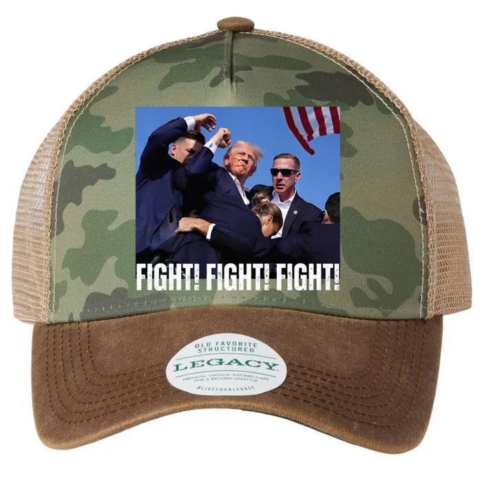 Trump Rally Fight Trump Rally Fight! Fight! Fight! Legacy Tie Dye Trucker Hat