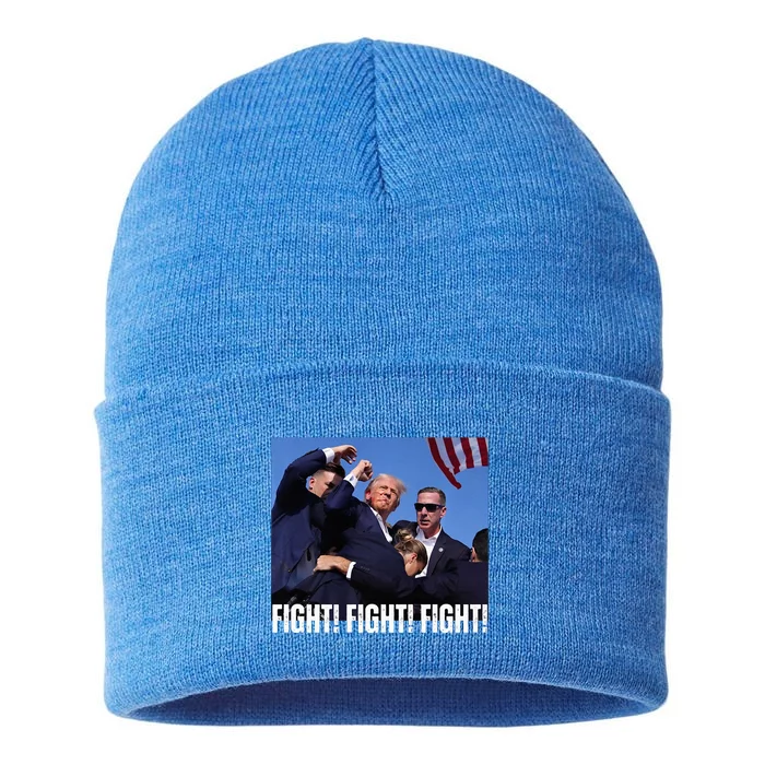 Trump Rally Fight Trump Rally Fight! Fight! Fight! Sustainable Knit Beanie