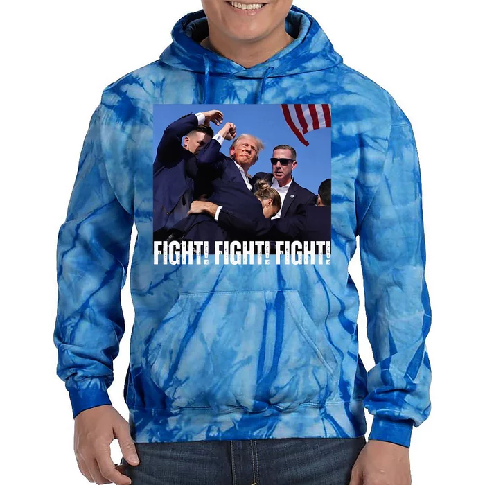 Trump Rally Fight Trump Rally Fight! Fight! Fight! Tie Dye Hoodie