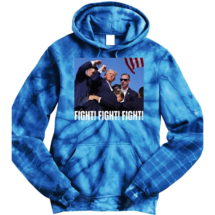 Trump Rally Fight Trump Rally Fight! Fight! Fight! Tie Dye Hoodie