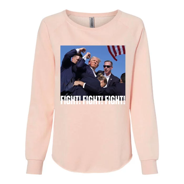 Trump Rally Fight Trump Rally Fight! Fight! Fight! Gift Womens California Wash Sweatshirt