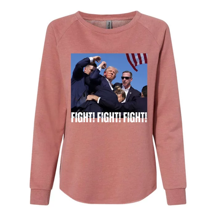 Trump Rally Fight Trump Rally Fight! Fight! Fight! Womens California Wash Sweatshirt