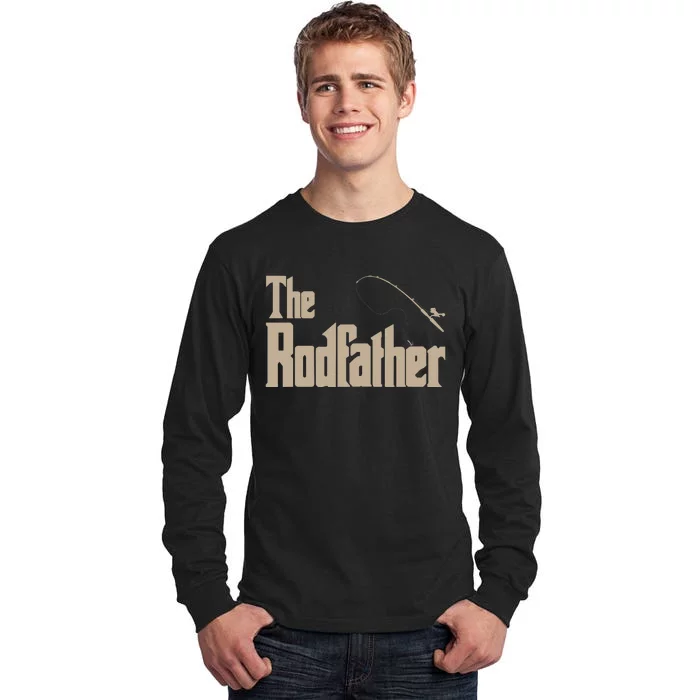 The Rodfather Funny Fishing Dad Gift Tall Long Sleeve T-Shirt