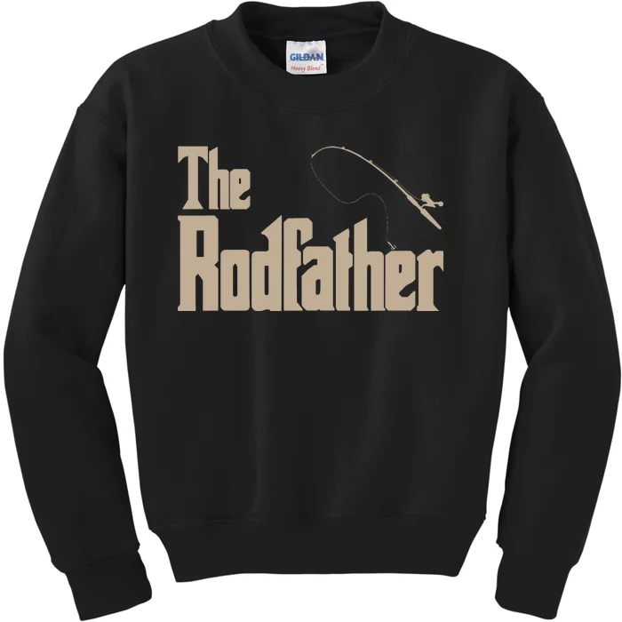 The Rodfather Funny Fishing Dad Gift Kids Sweatshirt