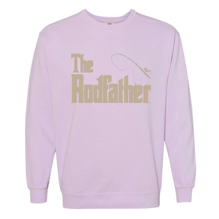 The Rodfather Funny Fishing Dad Gift Garment-Dyed Sweatshirt