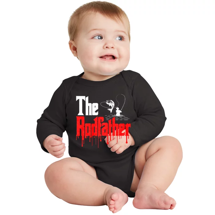 The Rodfather Fishing Humor Baby Long Sleeve Bodysuit