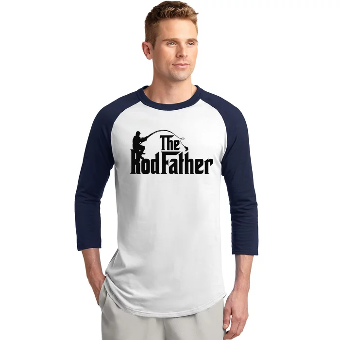 The Rodfather Funny Father’S Day Fisherman Dad Baseball Sleeve Shirt