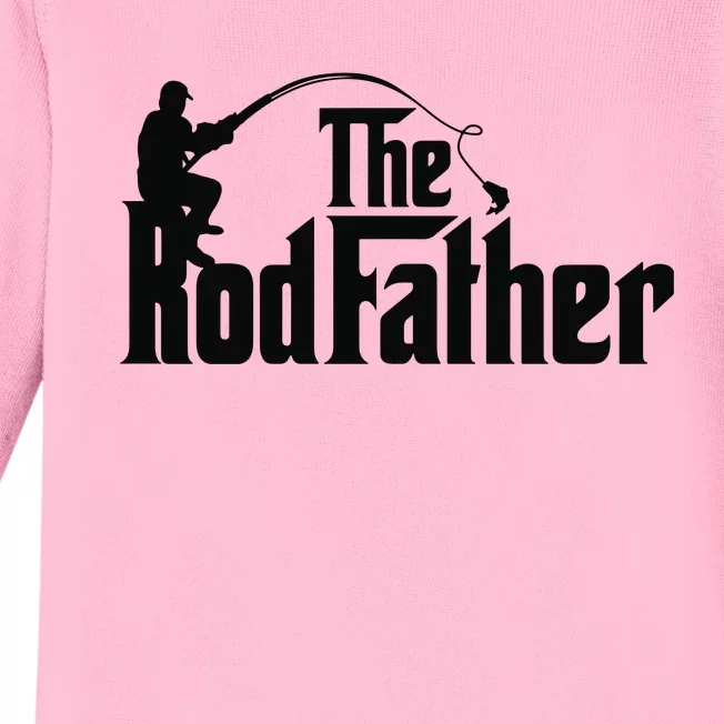 The Rodfather Funny Father’S Day Fisherman Dad Baby Long Sleeve Bodysuit