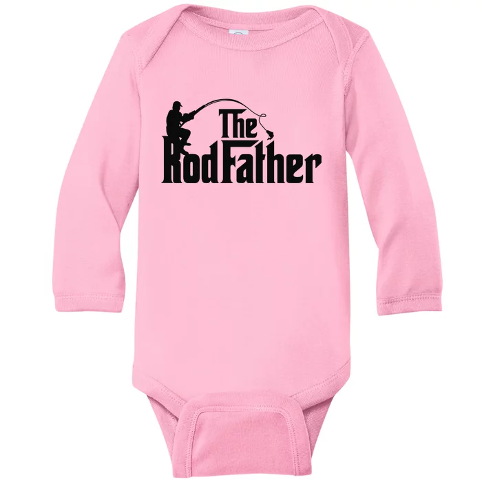 The Rodfather Funny Father’S Day Fisherman Dad Baby Long Sleeve Bodysuit