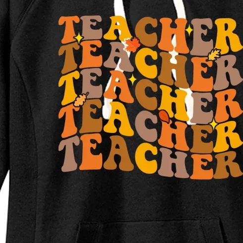 Teacher Retro Fall Cute Gift Women's Fleece Hoodie