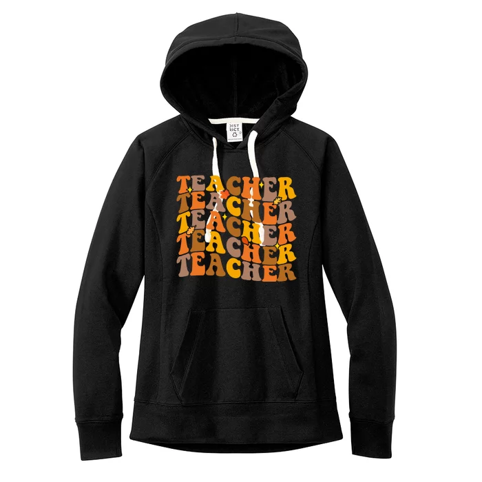 Teacher Retro Fall Cute Gift Women's Fleece Hoodie