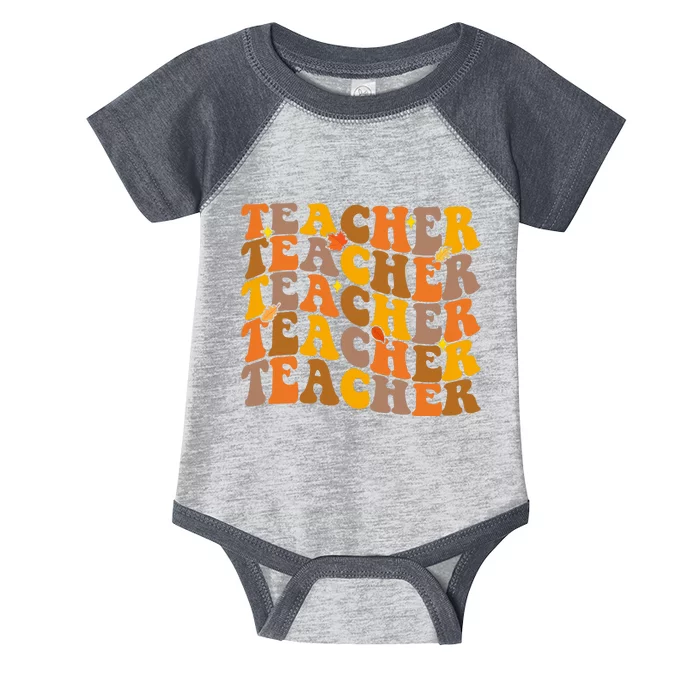 Teacher Retro Fall Cute Gift Infant Baby Jersey Bodysuit