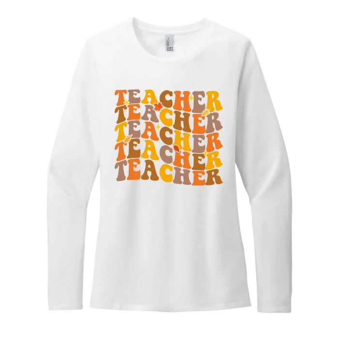 Teacher Retro Fall Cute Gift Womens CVC Long Sleeve Shirt