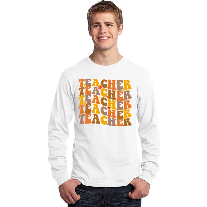 Teacher Retro Fall Cute Gift Tall Long Sleeve T-Shirt