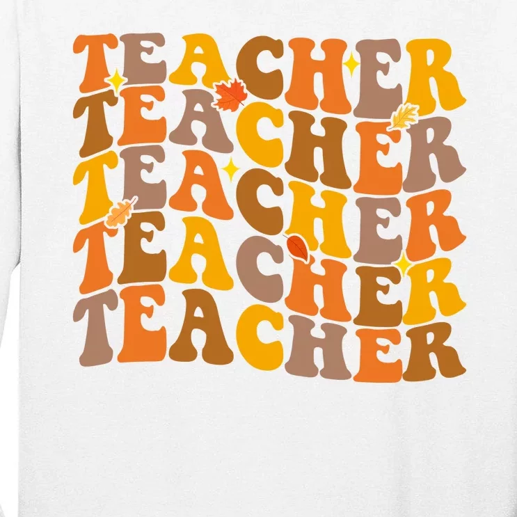 Teacher Retro Fall Cute Gift Tall Long Sleeve T-Shirt