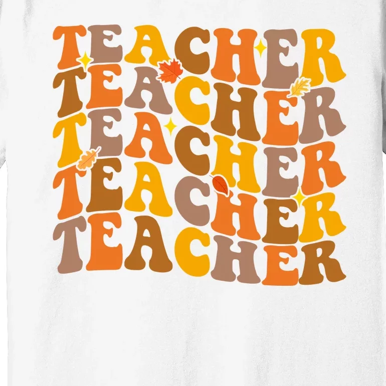 Teacher Retro Fall Cute Gift Premium T-Shirt