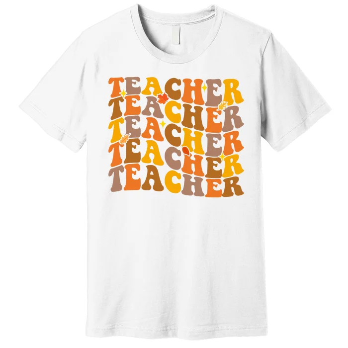 Teacher Retro Fall Cute Gift Premium T-Shirt