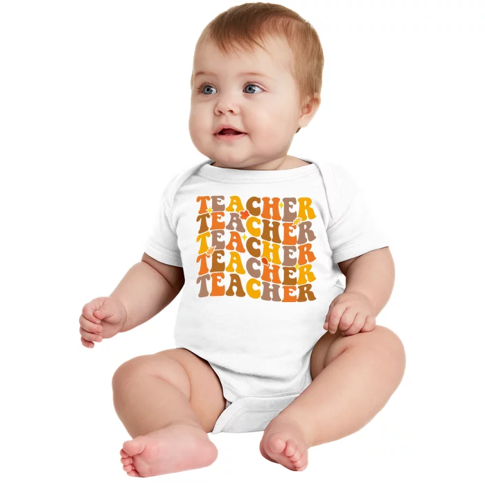 Teacher Retro Fall Cute Gift Baby Bodysuit