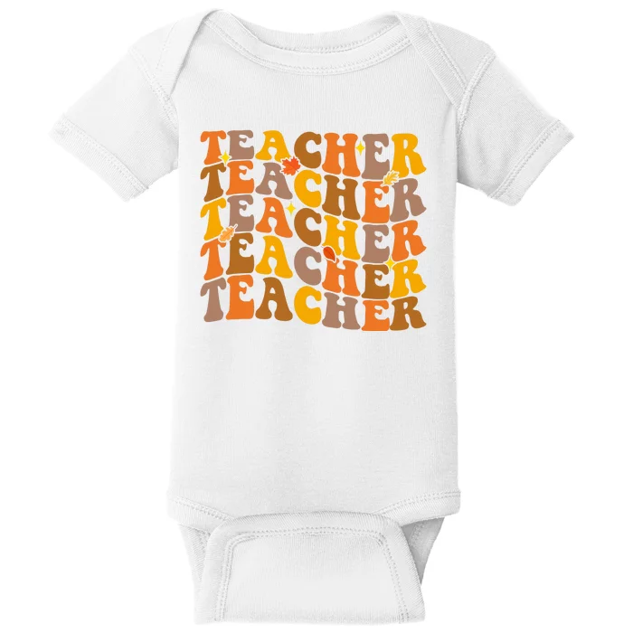 Teacher Retro Fall Cute Gift Baby Bodysuit