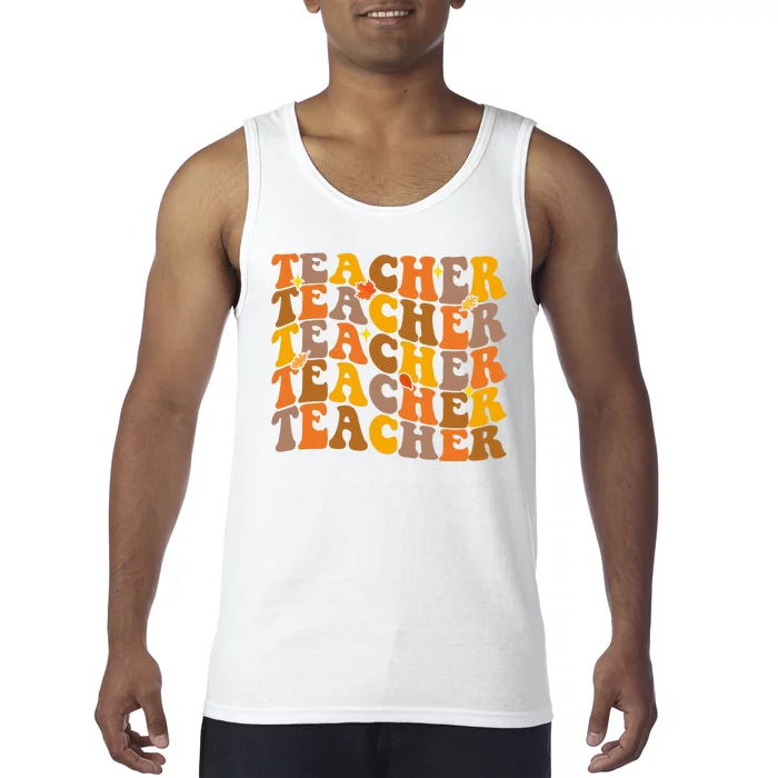 Teacher Retro Fall Cute Gift Tank Top