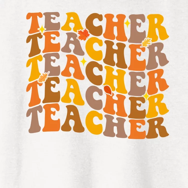 Teacher Retro Fall Cute Gift Women's Crop Top Tee