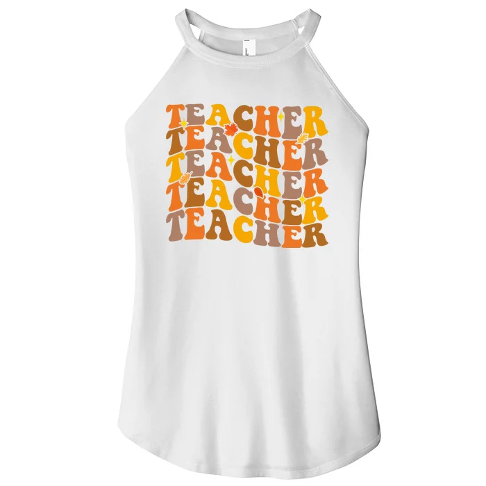 Teacher Retro Fall Cute Gift Women’s Perfect Tri Rocker Tank