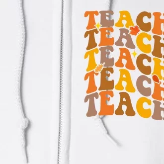 Teacher Retro Fall Cute Gift Full Zip Hoodie