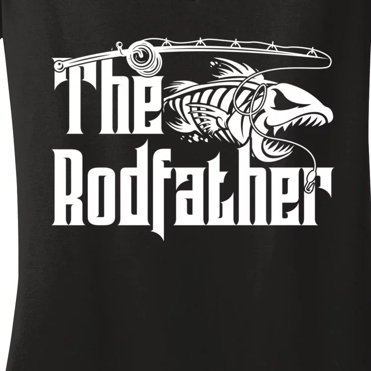 The Rodfather | Fishing Women's V-Neck T-Shirt