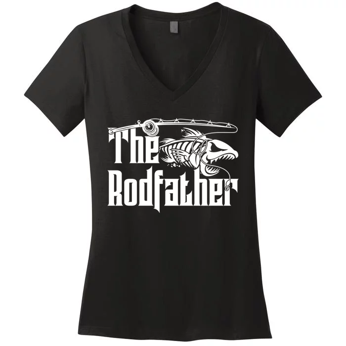 The Rodfather | Fishing Women's V-Neck T-Shirt