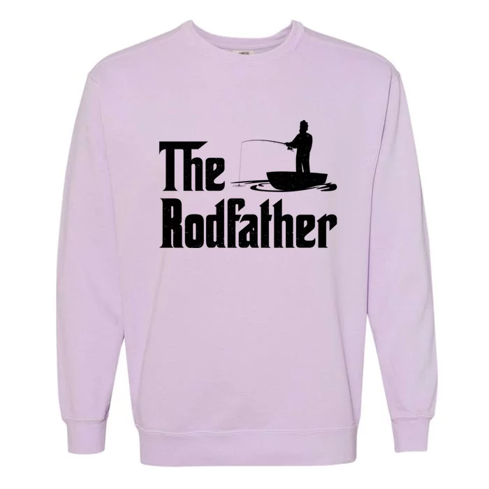 The Rodfather Funny Fishing For Fisherman Gift Garment-Dyed Sweatshirt