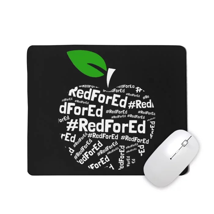 Teacher Red for Ed Cute Apple Graphic Design for Teachers Mousepad