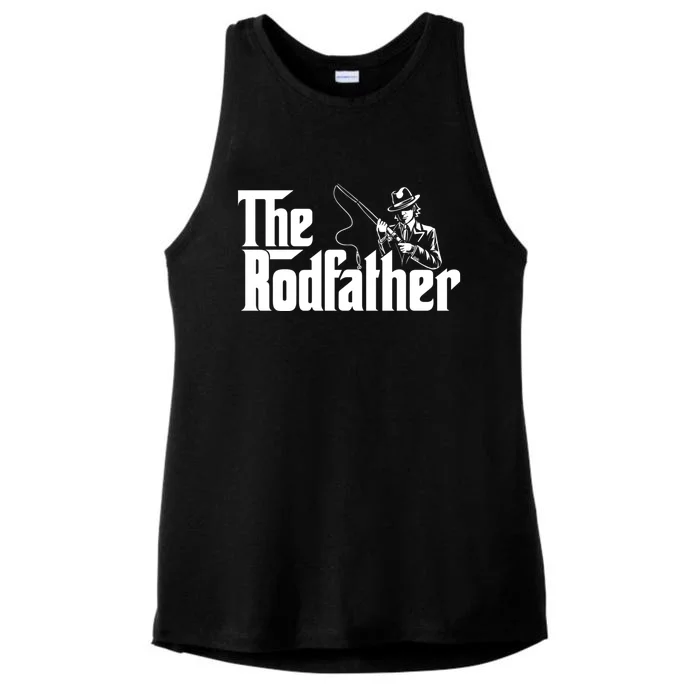 The Rodfather FatherS Day Fishing Lover Fisherman Ladies Tri-Blend Wicking Tank