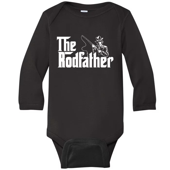 The Rodfather FatherS Day Fishing Lover Fisherman Baby Long Sleeve Bodysuit