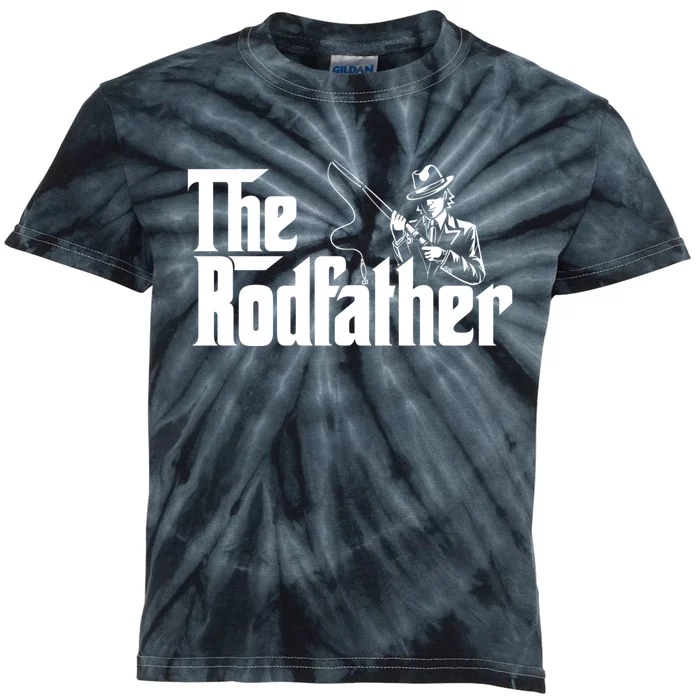 The Rodfather FatherS Day Fishing Lover Fisherman Kids Tie-Dye T-Shirt