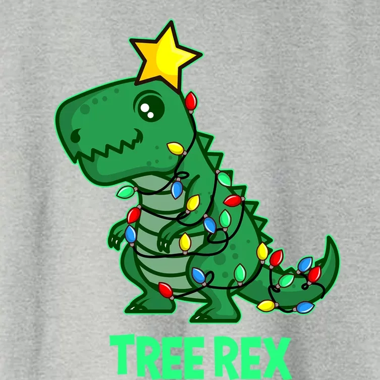 Tree Rex Funny Cute Retro Christmas Dino Cool Gift Women's Crop Top Tee