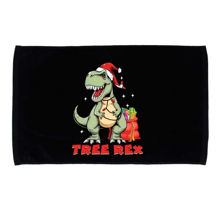 Tree Rex Funny Dino Xmas Tree Christmas Dinosaur Gift Microfiber Hand Towel