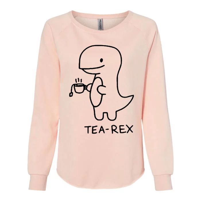 Tea Rex Funny Dinosaur Tea Party Womens California Wash Sweatshirt