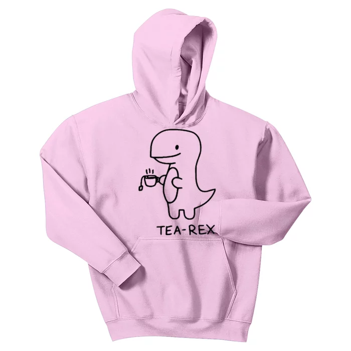 Tea Rex Funny Dinosaur Tea Party Kids Hoodie