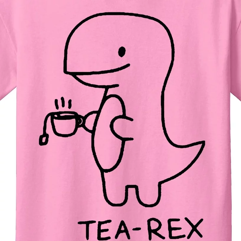 Tea Rex Funny Dinosaur Tea Party Kids T-Shirt