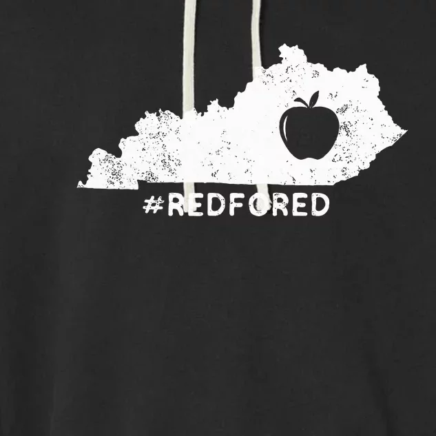 Teacher Red For Ed Kentucky Public Education Garment-Dyed Fleece Hoodie