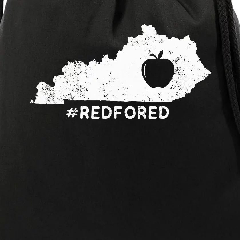 Teacher Red For Ed Kentucky Public Education Drawstring Bag