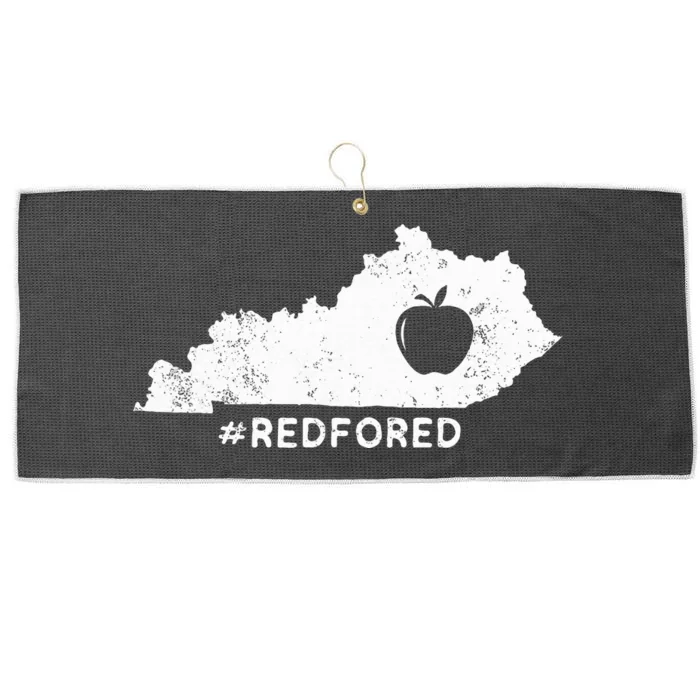 Teacher Red For Ed Kentucky Public Education Large Microfiber Waffle Golf Towel