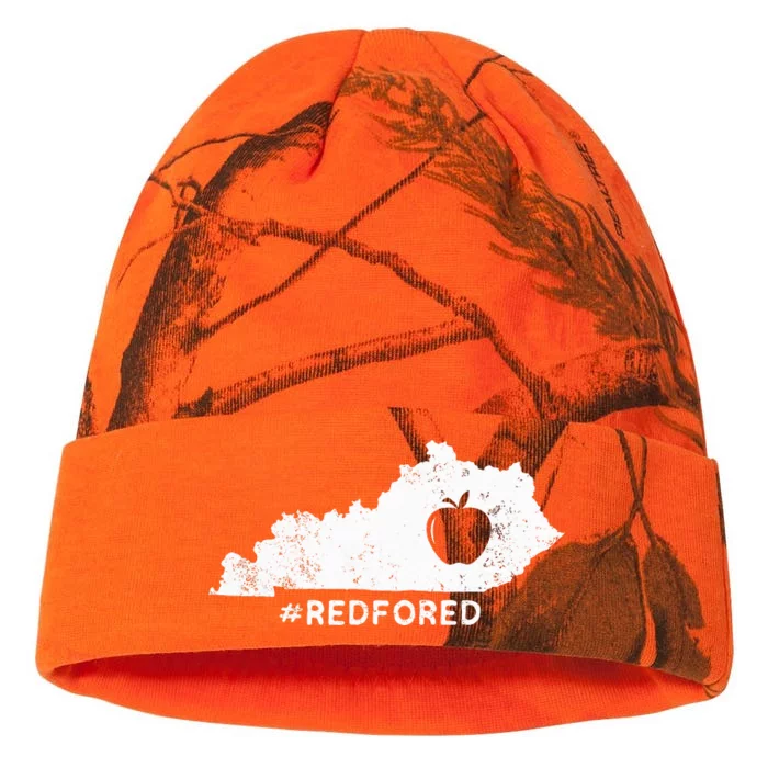 Teacher Red For Ed Kentucky Public Education Kati - 12in Camo Beanie