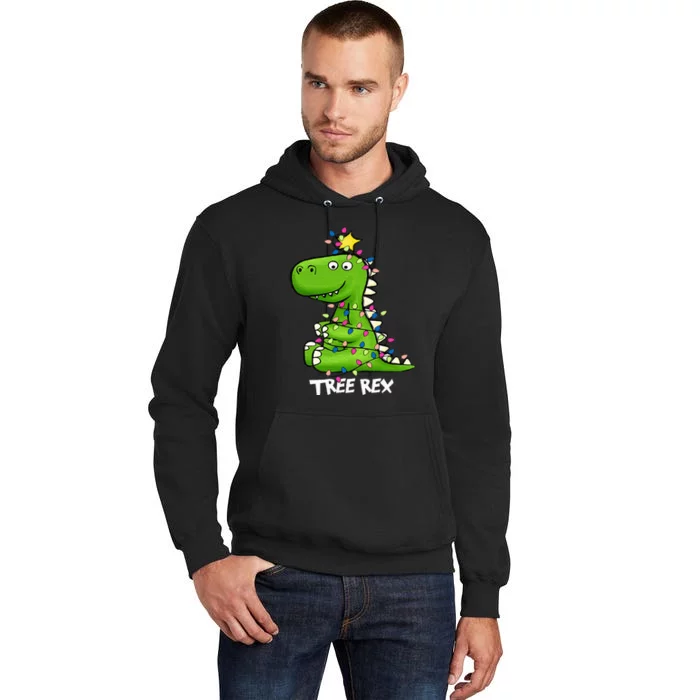 Tree Rex Funny Xmas Trex Christmas Dinosaur Tall Hoodie