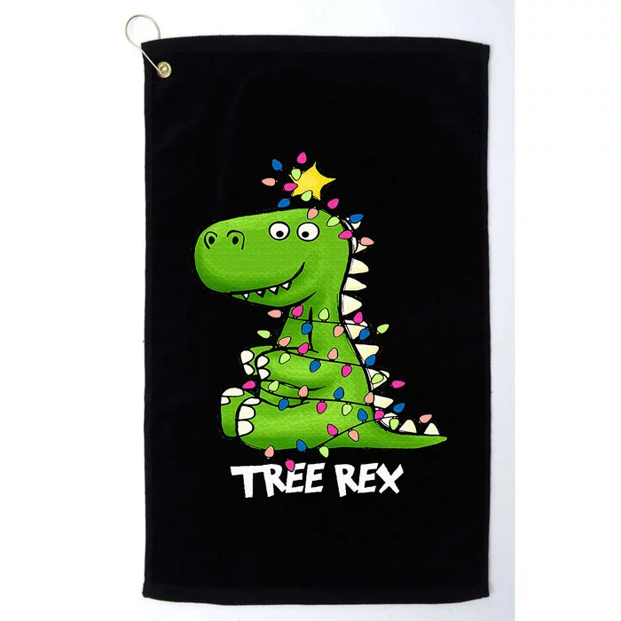 Tree Rex Funny Xmas Trex Christmas Dinosaur Platinum Collection Golf Towel